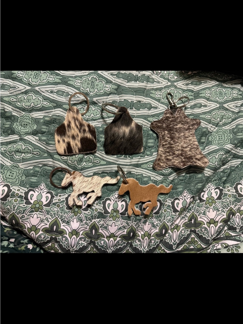 Cowhide Keychains